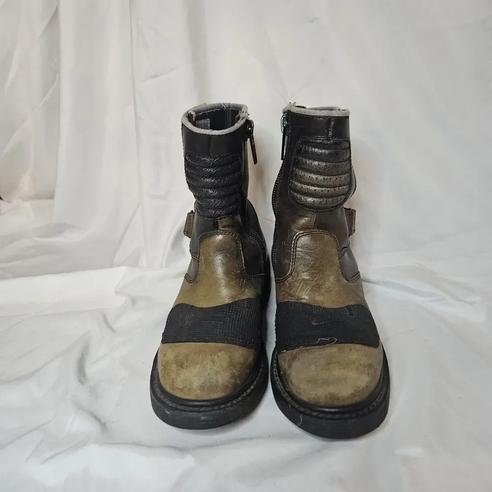 RED WING LEATHER EMBROIDERED MOTORCYCLE BOOTS WOMEN 8